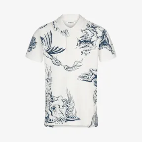 纪梵希/Givenchy 男士 Icarus印花修身polo衫 BM70QV3004-999