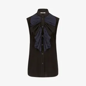 纪梵希/Givenchy 女士 荷叶领无袖衬衣 BW60BD10WH-001