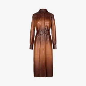 纪梵希/Givenchy 女士 阴影效果光滑皮革大衣 BWC0506Z02-235