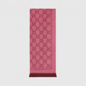 古驰/Gucci GG 提花图案针织羊毛围巾 133483-3G200-5573