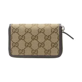 古驰/Gucci 啡色 帆布  零钱包 255452-FAFXG-9643
