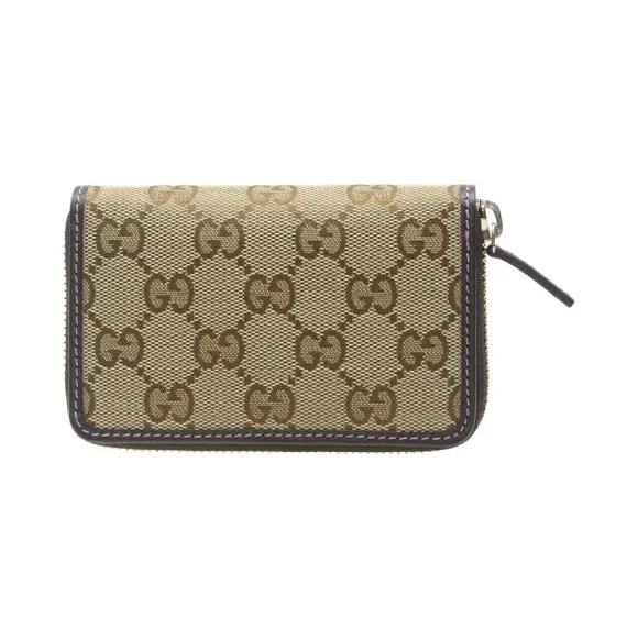 古驰/Gucci 啡色 帆布  零钱包 255452-FAFXG-9643