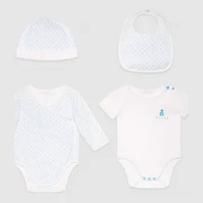 古驰/Gucci 婴儿四件式迷你双G礼品套装 256696 X5003 9079