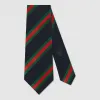 古驰/Gucci 军团条纹真丝纯棉领带 409255 4E961 4066