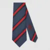 古驰/Gucci 军团条纹真丝纯棉领带 409255 4E961 4268