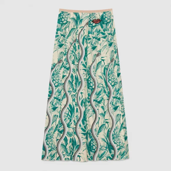 古驰/Gucci 蛇形图案百褶裙 424587 ZGK37 3367