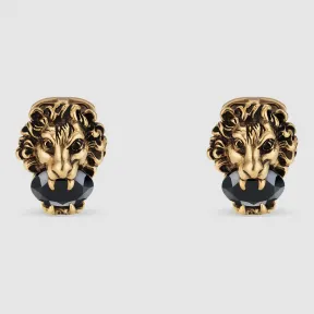 古驰/Gucci 狮头袖扣，配以水晶 432214 J1D50 8029