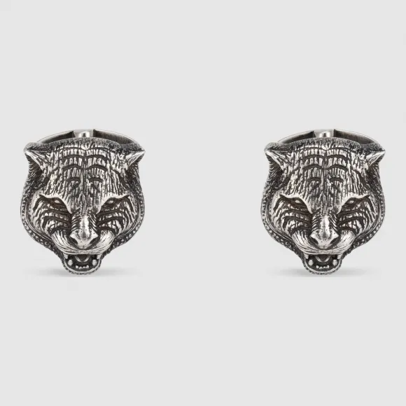 古驰/Gucci 纯银虎头袖扣 432858 J8400 0811