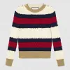 古驰/Gucci 条纹羊毛针织上衣 434363 X5D24 9044