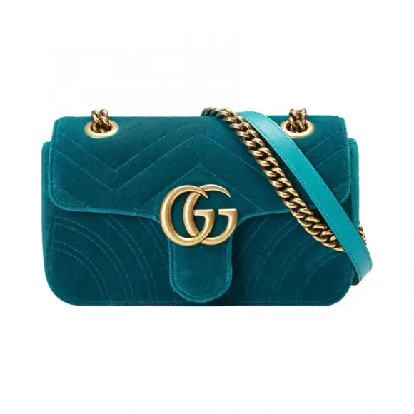 古驰/Gucci 绿色 天鹅绒 女士 手提包 446744-K4D2T-4462