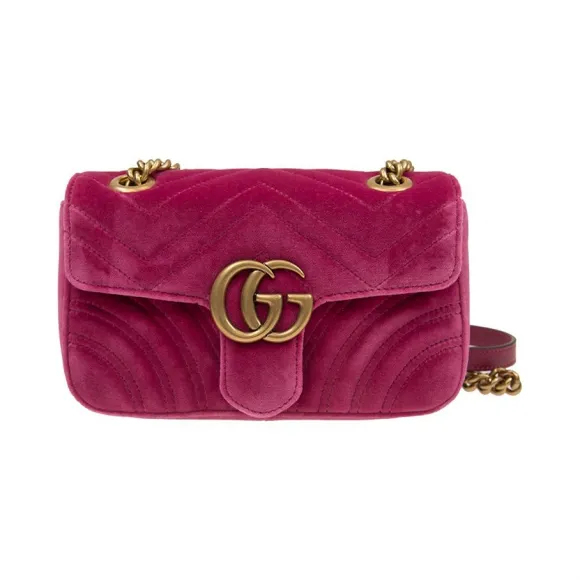 古驰/Gucci 桃红色 天鹅绒  手提包 446744-K4D2T-5532