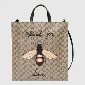 古驰/Gucci 蜜蜂印花高级人造帆布购物袋 450950 K571T 8666
