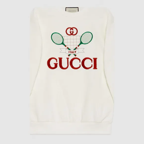 古驰/Gucci Gucci 网球印花超大造型卫衣 469250 XJBIY 9381