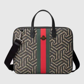 古驰/Gucci GG Caleido系列饰条纹织带中国专享款公文包 473888 K1LAU 9685