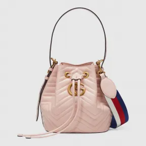 古驰/Gucci GG Marmont系列绗缝皮革水桶包 476674 D8GET 5972