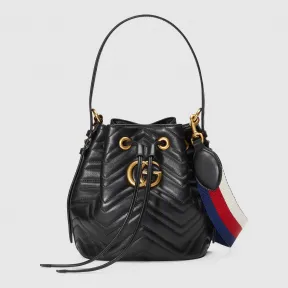 古驰/Gucci GG Marmont系列绗缝皮革水桶包 476674 D8GET 8975