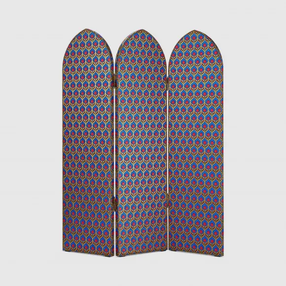古驰/Gucci 饰金银丝线提花三扇式屏风 488531-ZAW22-7142