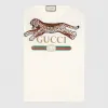 古驰/Gucci 饰美洲豹Gucci标识超大造型T恤 493117 X9X99 9169
