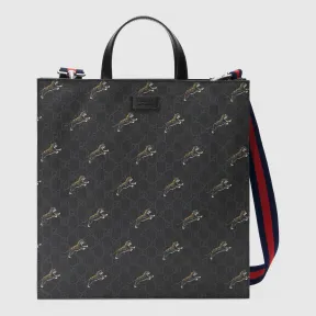 古驰/Gucci 饰老虎印花柔软高级人造帆布购物袋 495559 G02AN 8992