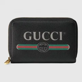 古驰/Gucci Gucci标识印花皮革卡片夹 496319 0GCAT 8163