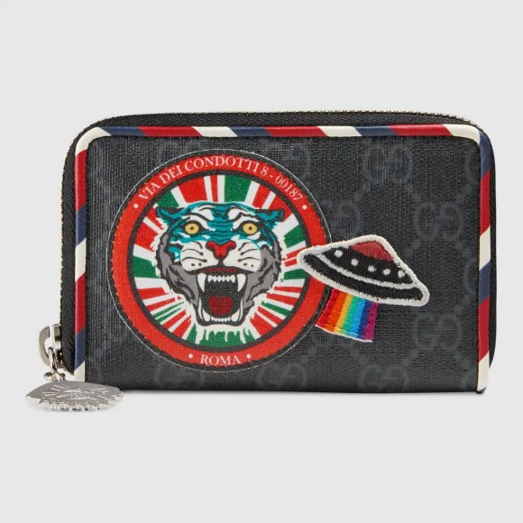 古驰/Gucci Night Courrier系列高级人造帆布卡片夹 496343 9F25N 1073