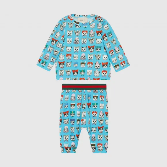 古驰/Gucci 婴儿Gucci宠物印花礼品套装 498030_X9M14_4628
