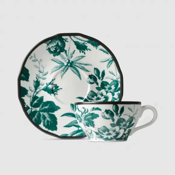 古驰/Gucci 腊叶印花小杯和杯托（双套组） 498928-ZAP50-3202