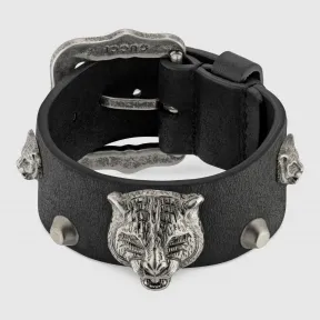 古驰/Gucci 虎头造型皮革手镯 501538 J7543 9263