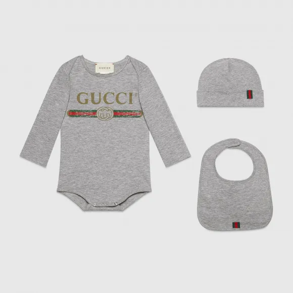 古驰/Gucci 婴儿Gucci标识棉质礼品套装 520825_X9U05_1676