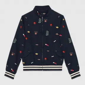 古驰/Gucci 刺绣棉质飞行员夹克 522000 Z317L 4434