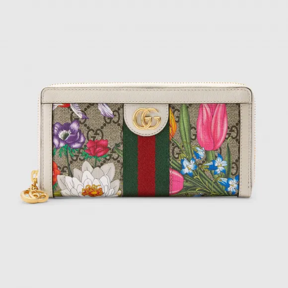 古驰/Gucci Ophidia系列GG花卉全拉链式钱包 523154 92YBC 9759