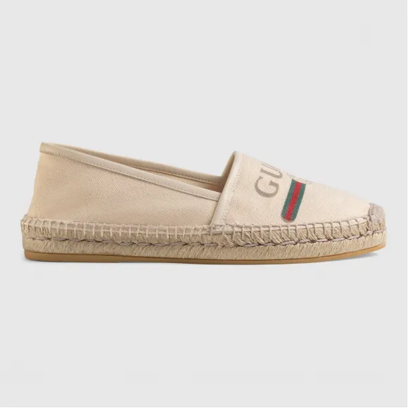 古驰/Gucci Gucci标识帆布草编鞋 525882 9SJ10 9074