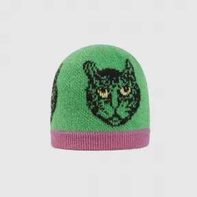 古驰/Gucci 婴儿Mystic Cat提花羊毛帽 526489_3K206_3772