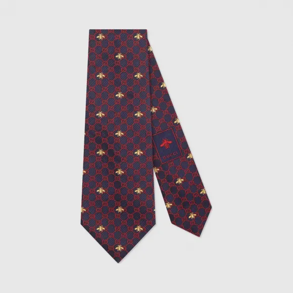 古驰/Gucci GG蜜蜂图案真丝领带 545078-4E002-4174
