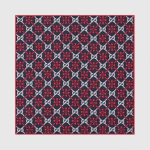 古驰/Gucci GG菱形真丝口袋巾 548870-4G001-4177