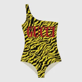 古驰/Gucci 斑马纹闪亮泳装式连体衣 553896 XJANN 7412