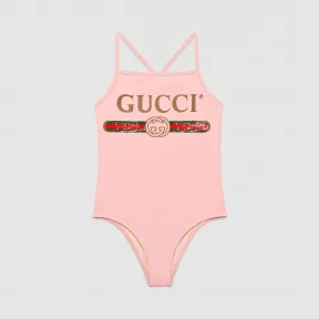 古驰/Gucci 儿童Gucci标识泳装式连体衣 554364-XJASO-5714