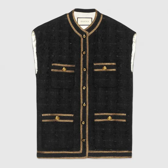 古驰/Gucci 装饰性滚边花呢无袖马甲 560743 ZABBE 1152