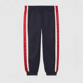 古驰/Gucci 儿童 GG 条纹慢跑长裤 564435 XJA7S 4276