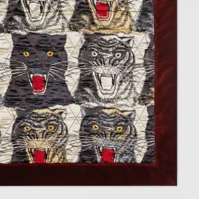 古驰/Gucci 虎脸印花真丝和天鹅绒薄被   568677_ZABHM_6418