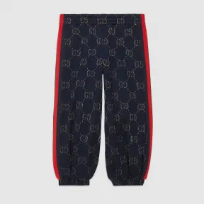 古驰/Gucci 儿童 GG 金银丝线慢跑长裤 571388 XJBEJ 4048