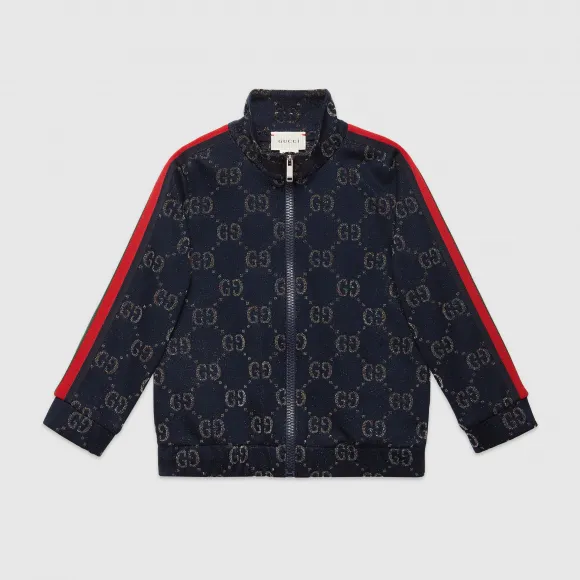 古驰/Gucci 儿童 GG 金银丝线拉链卫衣 571390 XJBEJ 4048