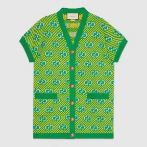 古驰/Gucci GG 条纹羊毛提花背心 574221 XKASE 3349