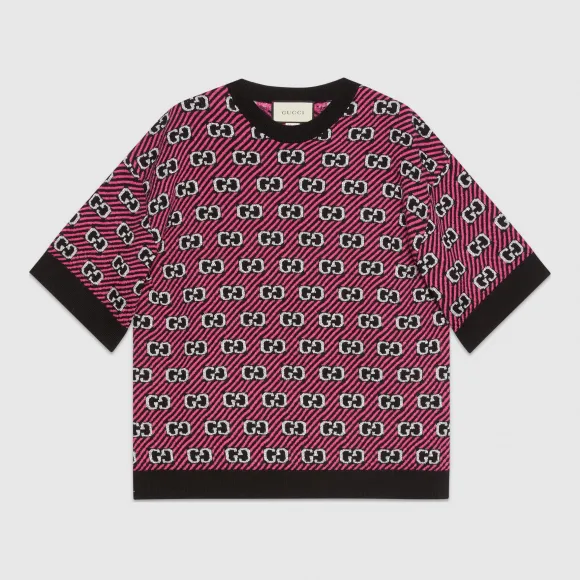 古驰/Gucci GG 条纹羊毛提花上衣 574223 XKASE 1185