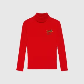 古驰/Gucci 中国新年系列儿童罗纹羊毛高领衫 红色 女童 577136-XKB9G-7209