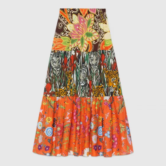 古驰/Gucci 拼贴印花半身裙 586028 ZAB1R 2259