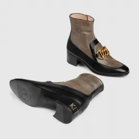 古驰/Gucci 女士蜥蜴皮马衔扣链短靴 592519_1D040_1062