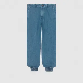 古驰/Gucci 牛仔布慢跑长裤 595531 XDAXH 4009