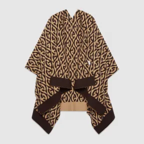 古驰/Gucci G 菱形棉毛混纺披巾 595992 4GA26 9764