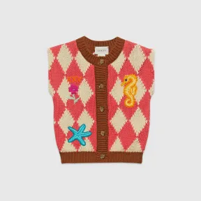 古驰/Gucci 婴儿钻石嵌花棉质马甲 596298_XKA6J_2101